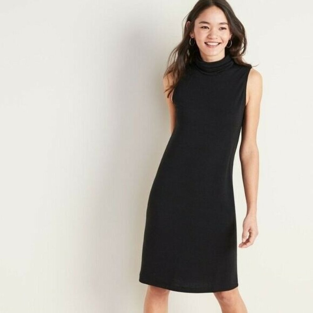 Old Navy Sleeveless Turtleneck Dress Black Casual